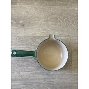 Vintage Le Creuset Green Enamel Cast Iron 5.5" Sauce Pan Spout no Lid France